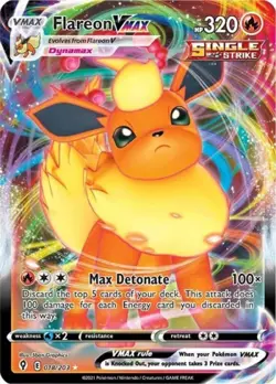 Pokemon Flareon VMAX NM 1st Edition Normal SWSH07: Evolving Skies - Image 1