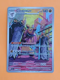 Pokemon Scarlet & Violet Black Bolt Conkeldurr 127/086 Illustration Rare - Image 1