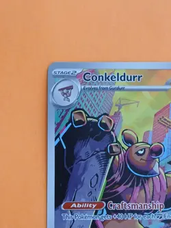 Pokemon Scarlet & Violet Black Bolt Conkeldurr 127/086 Illustration Rare - Image 3