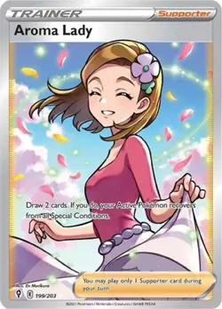 Pokemon Aroma Lady (Full Art) NM 1st Edition Normal SWSH07: Evolving Skies - Image 1
