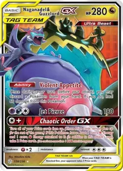 Pokemon Naganadel & Guzzlord GX NM 1st Edition Normal SM - Cosmic Eclipse - Image 1