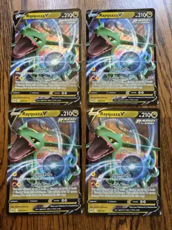 Pokemon TCG Crown Zenith Jumbo Card Rayquaza V 100/159 Promo Cards Lot of 4 - Image 1