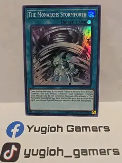 YUGIOH THE MONARCHS STORMFORTH SUPER DASA 1ST EDITION LIGHT PLAYED - Image 1