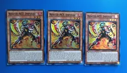 x3 Playset Near Mint Yugioh Rescue-ACE Impulse AMDE-EN001 1st Edition Super Rare - Image 1