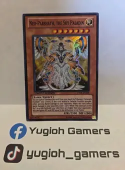 YUGIOH NEO PARSHATH THE SKY PALADIN CT08 LIMITED EDITION SUPER LIGHT PLAYED - Image 1