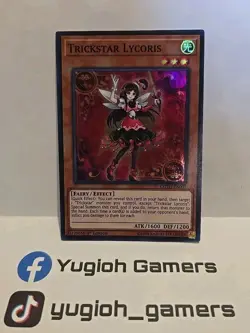 YUGIOH TRICKSTAR LYCORIS COTD 1ST EDITION SUPER LIGHT PLAYED - Image 1