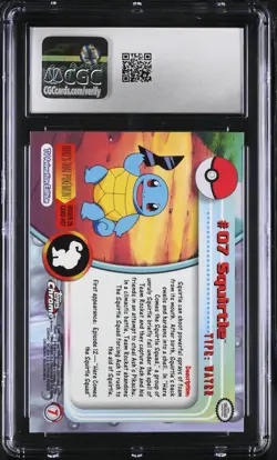 CGC 9 MINT Squirtle Topps 2000 Chrome Series 1 7 Chrome Pokemon Card - Image 2