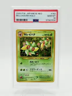 PSA 10 BELLOSSOM #182 Holo Rare Japanese Neo Genesis 2000 - Pokemon Card - Image 1
