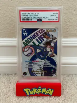 LA Dodgers Monkey D. Luffy PSA 10 English One Piece Card EB02-010 2025 Promo - Image 1