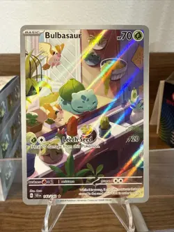 Bulbasaur 143/142 Illustration Rare Full Art Stellar Crown Holo Pokemon Card NM - Image 1