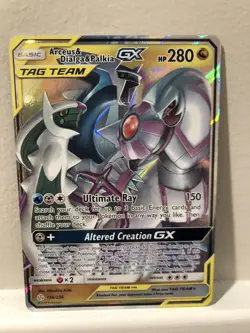 Arceus & Dialga & Palkia GX 156/236 FULL ART COSMIC ECLIPSE Pokemon Card NM/M - Image 3