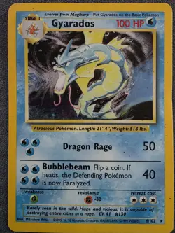 Gyarados 7/130 Base Set 2 Holo Rare Vintage Pokemon Card - NM / LP - Image 1