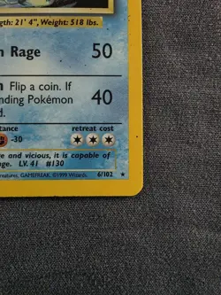 Gyarados 7/130 Base Set 2 Holo Rare Vintage Pokemon Card - NM / LP - Image 4