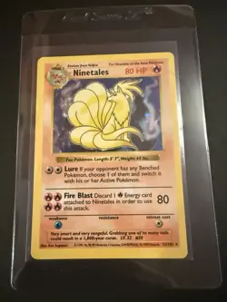 Pokemon Ninetales TCG Holo Rare Card Base Set, Shadowless, Unlimited MP 12/102 - Image 1