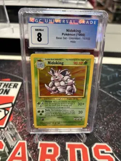 CGC 8 Nidoking 1999 Base Set 11/102 Holo Pokemon Card - Image 1