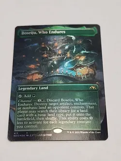 MTG Magic Kamigawa Neon Dynasty Foil Borderless Boseiju, Who Endures - Image 1