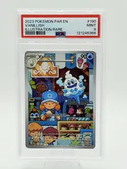 2023 POKEMON PAR EN-PARADOX RIFT ILLUSTRATION RARE #190 VANILLISH PSA 9 - Image 1