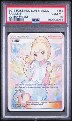 2018 POKEMON SUN & MOON ULTRA PRISM #151 FULL ART/LILLIE PSA 10 - Image 1