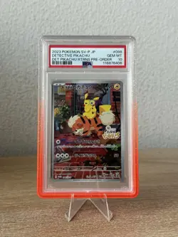 2023 POKEMON JPN SV-P PROMO #098 DETECTIVE PIKACHU PSA 10 - Image 1