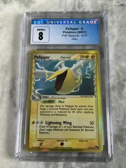 CGC 8 Pelipper - Holo 2007 Pokemon Pop Series 5 14/17 - Image 1