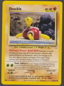 Shuckle Common Neo Revelation 51/64 Pokemon Trading Card TCG - Image 1