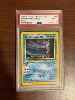2001 Pokemon Neo Revelation Shining Gyarados Holo Card #65 PSA 8 - Image 1