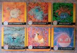 1999 Pokemon Lenticular 3D Action Flipz Premier Edition & Series One Lot 6 Cards - Image 1