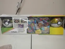 Pokemon Collector Treasure Chest 3-Pack 2 Poke Balls Tin Booster Cards Costco 820650101380 - Image 1