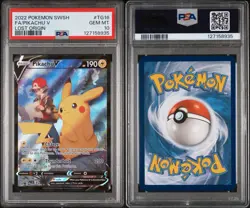 Pikachu v TG16/TG30 Swsh11: Lost Origin Trainer Gallery Holo Card PSA 10 - Image 5