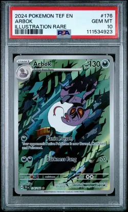 2024 POKEMON TEF EN-TEMPORAL FORCES ILLUSTRATION RARE #176 ARBOK PSA 10 - Image 1