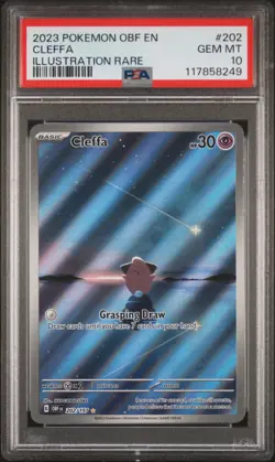 2023 POKEMON OBF EN-OBSIDIAN FLAMES ILLUSTRATION RARE #202 CLEFFA PSA 10 - Image 1