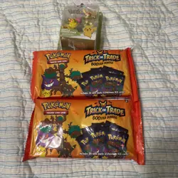 2 Pokemon TCG Halloween Trick or Trade Booster Bundle 35 Mini Packs &Figures - Image 1