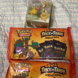 2 Pokemon TCG Halloween Trick or Trade Booster Bundle 35 Mini Packs &Figures - Image 3