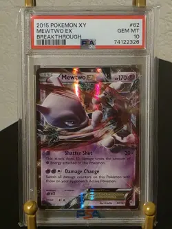 PSA 10 GEM MINT 2015 Pokemon XY MEWTWO EX HOLO #62 BREAKTHROUGH *POP 153* - Image 1