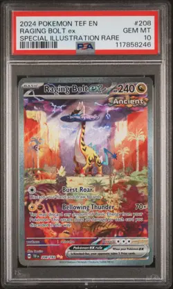 2024 POKEMON TEF EN-TEMPORAL FORCES #208 RAGING BOLT EX PSA 10 - Image 1