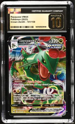 CGC PRISTINE 10 2023 Pokemon Swsh Crown Zenith Full Art/Rayquaza Vmax #101 - Image 1