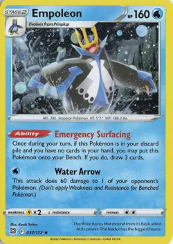 Empoleon - (Cosmos Holo) holo Holo Rare - #037/172 Pokemon TCG LP - Image 1