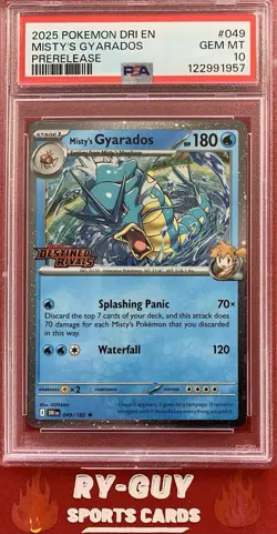 2025 POKEMON DESTINED RIVALS PRERELEASE GYARADOS #049 PSA 10💎 - Image 1