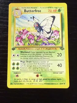Pokemon TCG Butterfree Jungle 33/64 1st Edition - Image 1