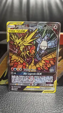 Pokemon Hidden Fates Moltres & Zapdos & Articuno GX SM210 ETB Promo - Image 1