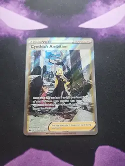 Cynthia's Ambition GG60 Galarian Gallery Holo Pokemon Crown Zenith NM Condition - Image 1