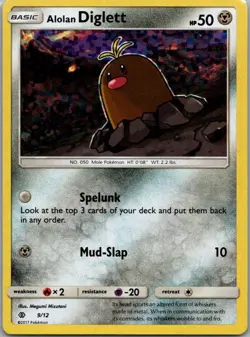 Pokemon TCG Alolan Diglett 9/12 McDonald's Collection 2017 Holo LP - Image 1