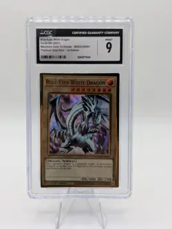 Yu-Gi-Oh Blue-Eyes White Dragon Gold Rare MGED-EN001 CGC 9 - Image 1