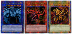 YuGiOh 25th Anniversary Quarter Century God Secret Rare Set Slifer, Obelsik, Ra - Image 1