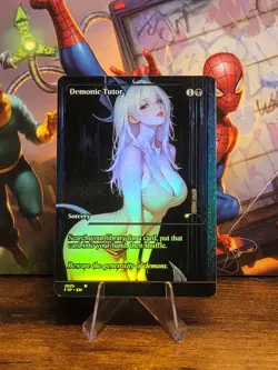 Demonic Tutor Borderless Foil Playtest Card For MTG EDH Japan Showcase - Image 1