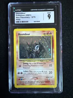 CGC 9 MINT Houndour 2001 Neo Discovery 5/75 Holo Pokemon Card - Image 1