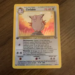 Pokemon TCG Clefable Jungle Card 1/64 Holo First Edition Rare Light Play - Image 2