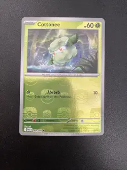 Cottonee 004/086 Masterball Reverse Holo White Flare Pokemon English Card NM - Image 1
