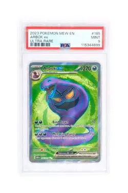 Pokemon card Ultra rare Arbok ex 185/165 MEW EN 2023 English PSA 9 MINT - Image 1