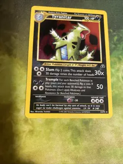 Pokemon TCG Tyranitar Neo Discovery Holo Card 12/75 Rare - Near Mint Ungraded - Image 3